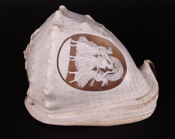 A Neo-Classical Carved Cameo Conch Shell