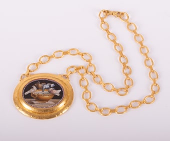 Micro Mosaic Pendant with Chain by Gurhan