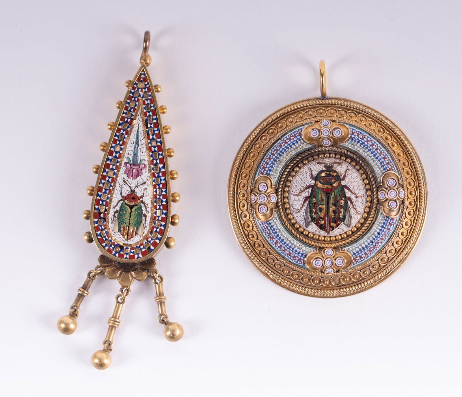 Victorian Micro Mosaic Gold Brooch and Pendant (1 of 4)