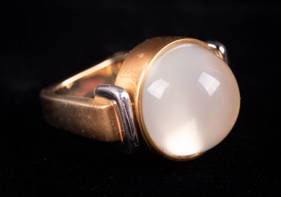 18K Yellow and White Gold Moonstone Ring, Barry Brinker