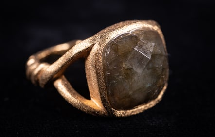 14K Yellow Gold Ring with Smokey Quartz