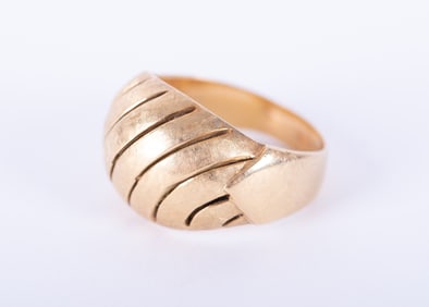 14K Yellow Gold Domed Ring