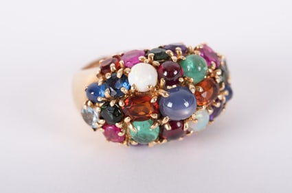 10K Yellow Gold and Gemstone Ring