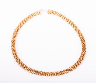 18K Yellow Gold Panther Link Necklace