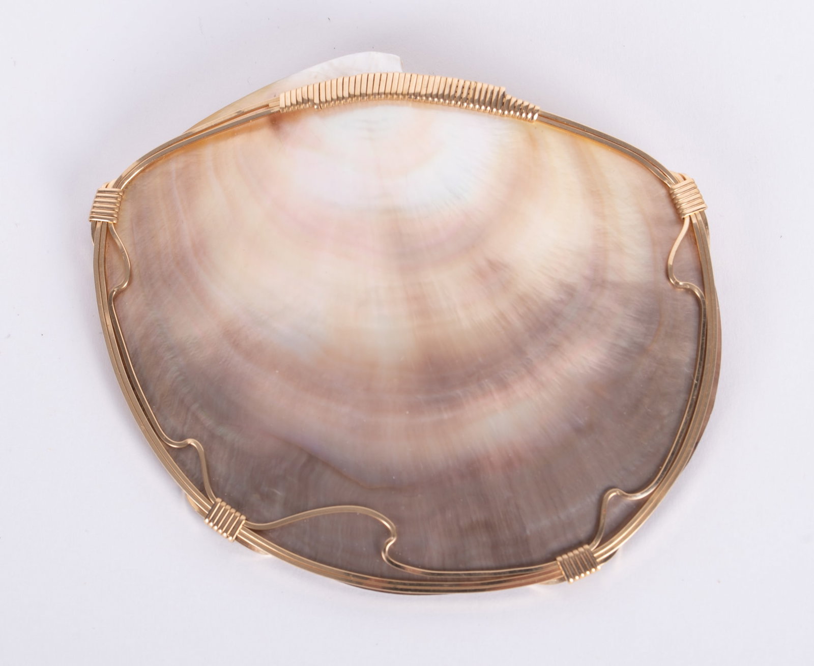 Large Shell Brooch/Pendant Mounted in Hand Made Wire Setting (1 of 3)