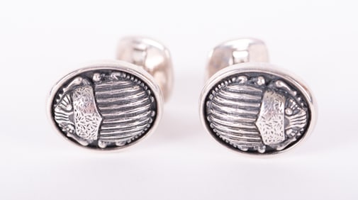 Pair David Yurman Sterling Silver Cufflinks