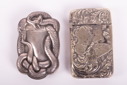 Two Antique Silver Vesta Cases