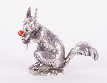 An Italian Buccellati 800 Silver Squirrel