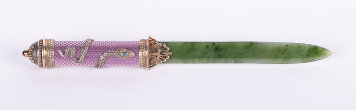 A Russian Letter Opener with Serpent Handle