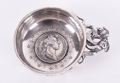 An Antique Continental Silver Wine Tasting Cup