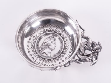 An Antique Continental Silver Wine Tasting Cup
