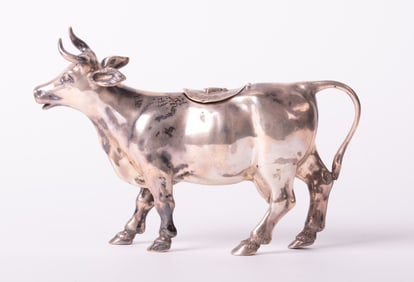 An Antique Silver Figural Cow Creamer