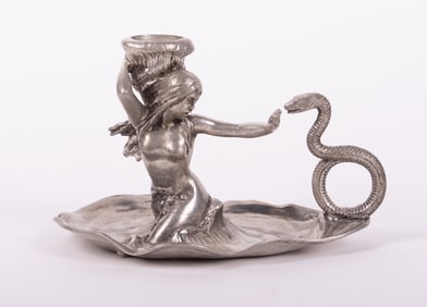 A German Art Nouveau Figural Chamberstick
