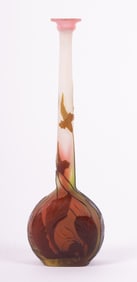 A Galle Cameo Glass Bud Vase