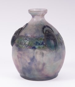 A Pate de Verre Three Scarab Vase, by G. Argy Rousseau