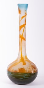 A Monumental Galle Cameo Glass Dragonfly Vase, Circa 1900