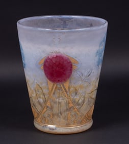 A Daum Nancy Jeweled Hydrangeas Vase