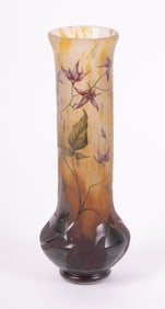 A Daum Nancy Floral Cameo Glass Vase