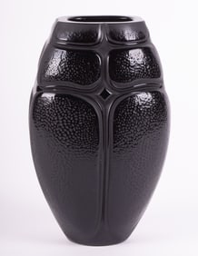 A Lalique Black Scarab Vase