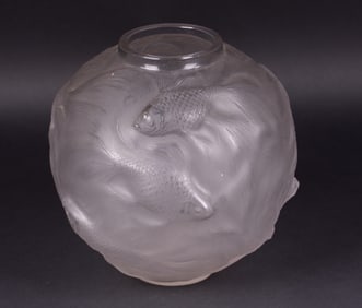 An R. Lalique Formose Pattern Goldfish Bowl