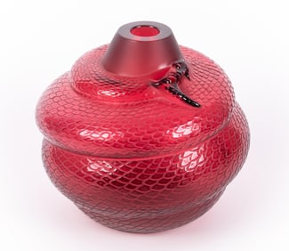 A Red Lalique Serpent Vase