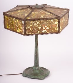 A Tiffany Studios Bronze and Grapevine Pattern Table Lamp