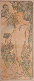 Alphonse Maria Mucha, Czech (1860-1939), From Flowers: Iris, 1898, color lithographic poster