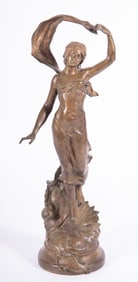 An Art Nouveau Bronze of a Female, Maurice Constant