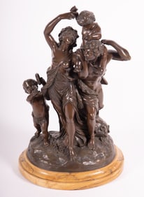 A Large Bronze Figural Group, after Clodion