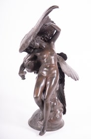 A French Bronze Figure Group, Aegina and Zeus, Jean Coulon