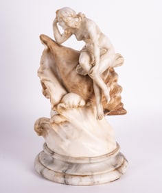 An Italian Art Nouveau Marble Sculpture of a Sea Nymph, Stiaccini