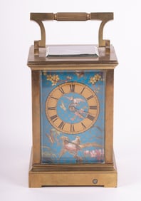 A French Japanese Style Porcelain Mounted Carriage Clock, 19th Century