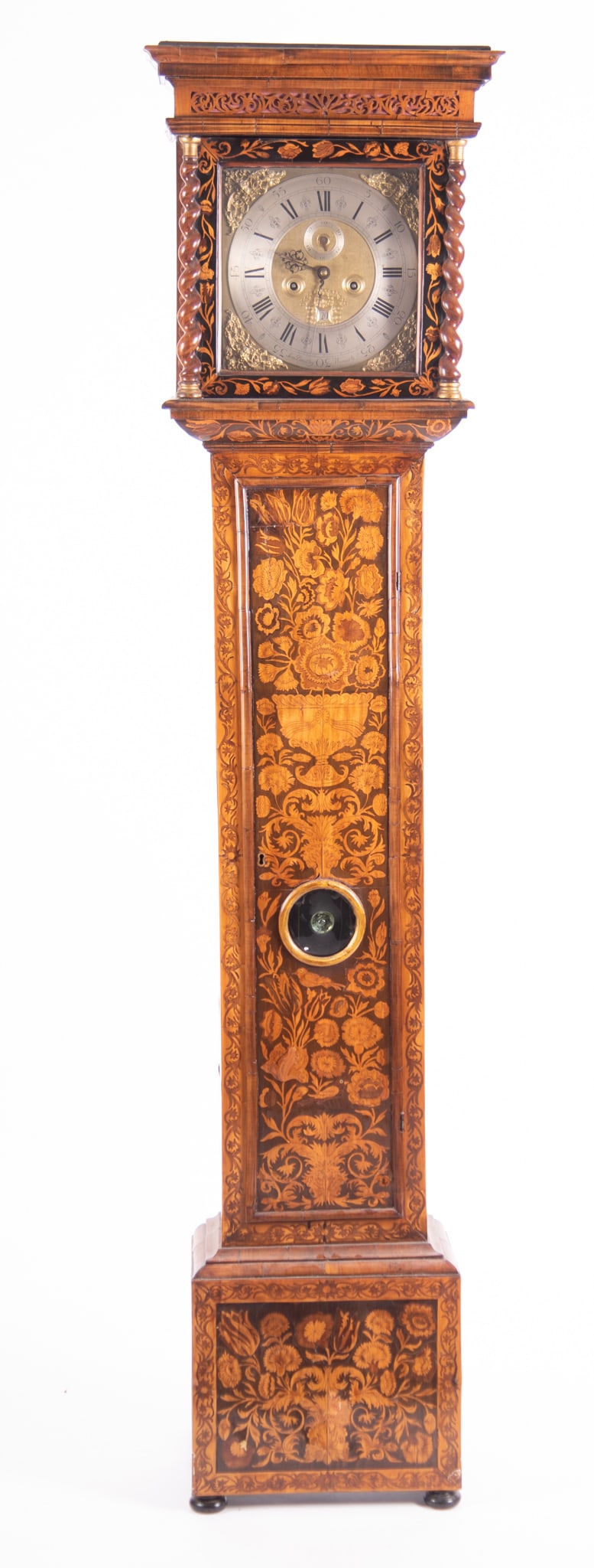 Antique English Dutch Marquetry Grandfather Clock (1 of 8)