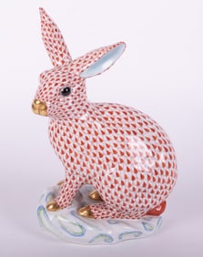 A Large Herend Porcelain Bunny