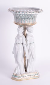 A Continental Beaux-Arts Style Porcelain Centerpiece, the Three Graces
