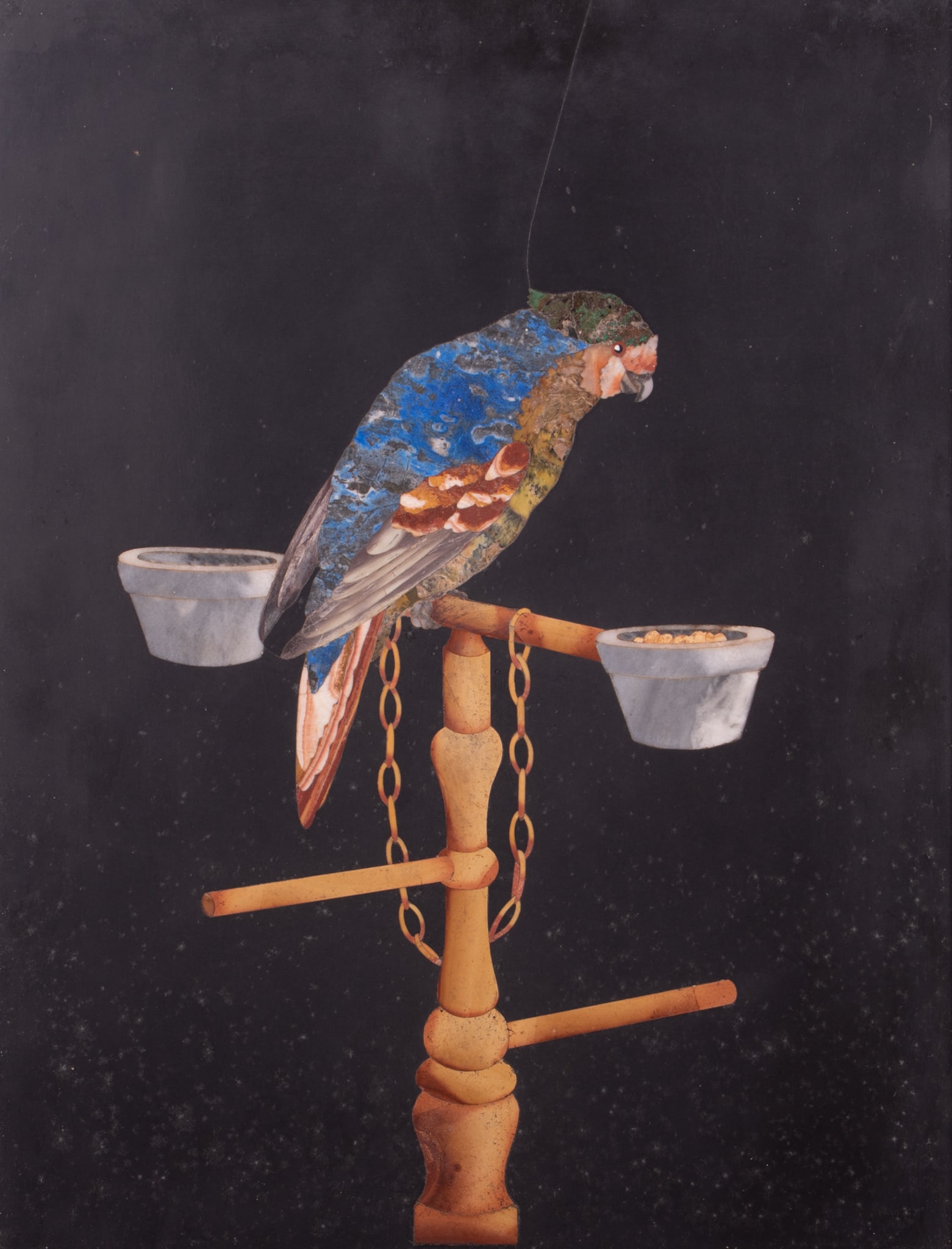 A Framed Italian Pietra Dura Plaque of a Parrot (1 of 5)