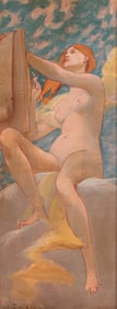 Jules Joseph Lefebvre, France (1836-1911), Allegorical Figure Study, oil on panel