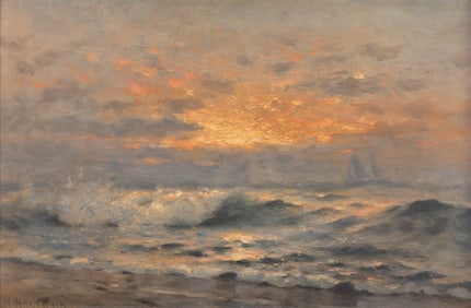 Nels Hagerup, California / Norway (1864-1922), Coastal Sunset, oil on canvas