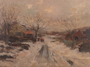 Charles Paul Gruppe, Massachusetts, New York / Netherlands, Canada (1860 - 1940), January Thaw, oil