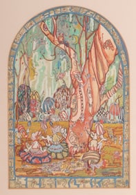 M.J. Eames, 20th Century, Woodland Fairies, 1928, gouache on paper