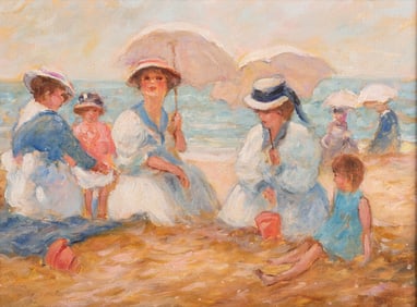 E.J. Cygne, United States / France (b. 1929), Les Tantes, oil on canvas