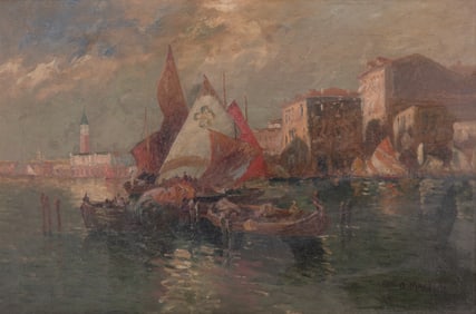 O. Martello, Italy Early 20th Century, Grand Canal, Venice, oil on canvas