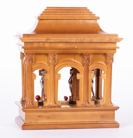 Ernest Tino Trova, Missouri (1927-2009), Pagoda with Three Falling Figures and Red Balls, circa