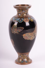 A Japanese Cloisonne Butterfly Vase