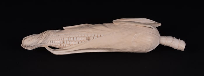 A Japanese Okimono of an Ear of Corn
