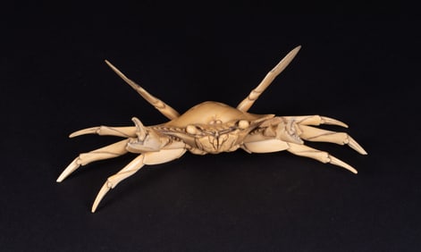 A Carved Japanese Okimono of a Crab