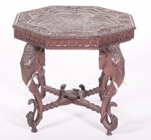 1904 World's Fair Anglo Indian Teakwood Center Table