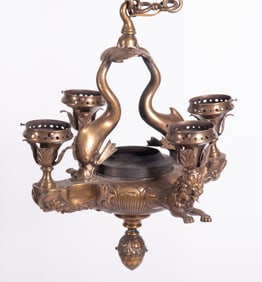 A Regency Style Bronze Hanging Light Fixture