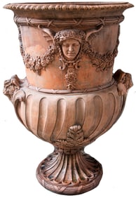 A Pair of Monumental French Terracotta Garden Urns