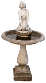 Carved Stone Fountain, Boy Riding a Dolphin